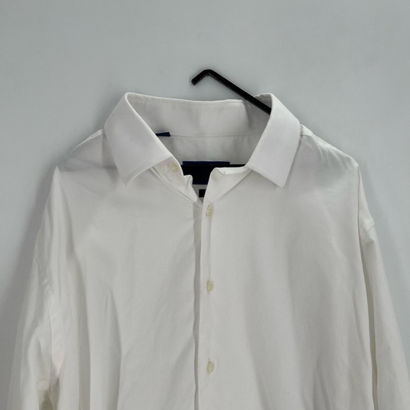 David Donahue Trim Fit Non Iron Superfine Twill White Dress Shirt 17.5 32/33 - Picture 2 of 7